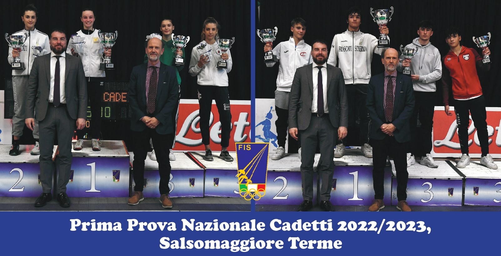 PRIMA PROVA NAZIONALE CADETTI – I SUCCESSI DELLA FIORETTISTA GRETA COLLINI  E DELLO SCIABOLATORE LEONARDO REALE CHIUDONO IL WEEKEND DI SALSOMAGGIORE -  Federscherma